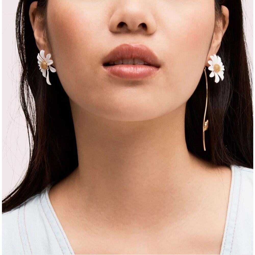 New! Kate Spade Into The Bloom Statement Earrings - Picture 8 of 8